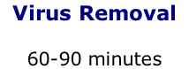 Virus Removal      60-90 minutes